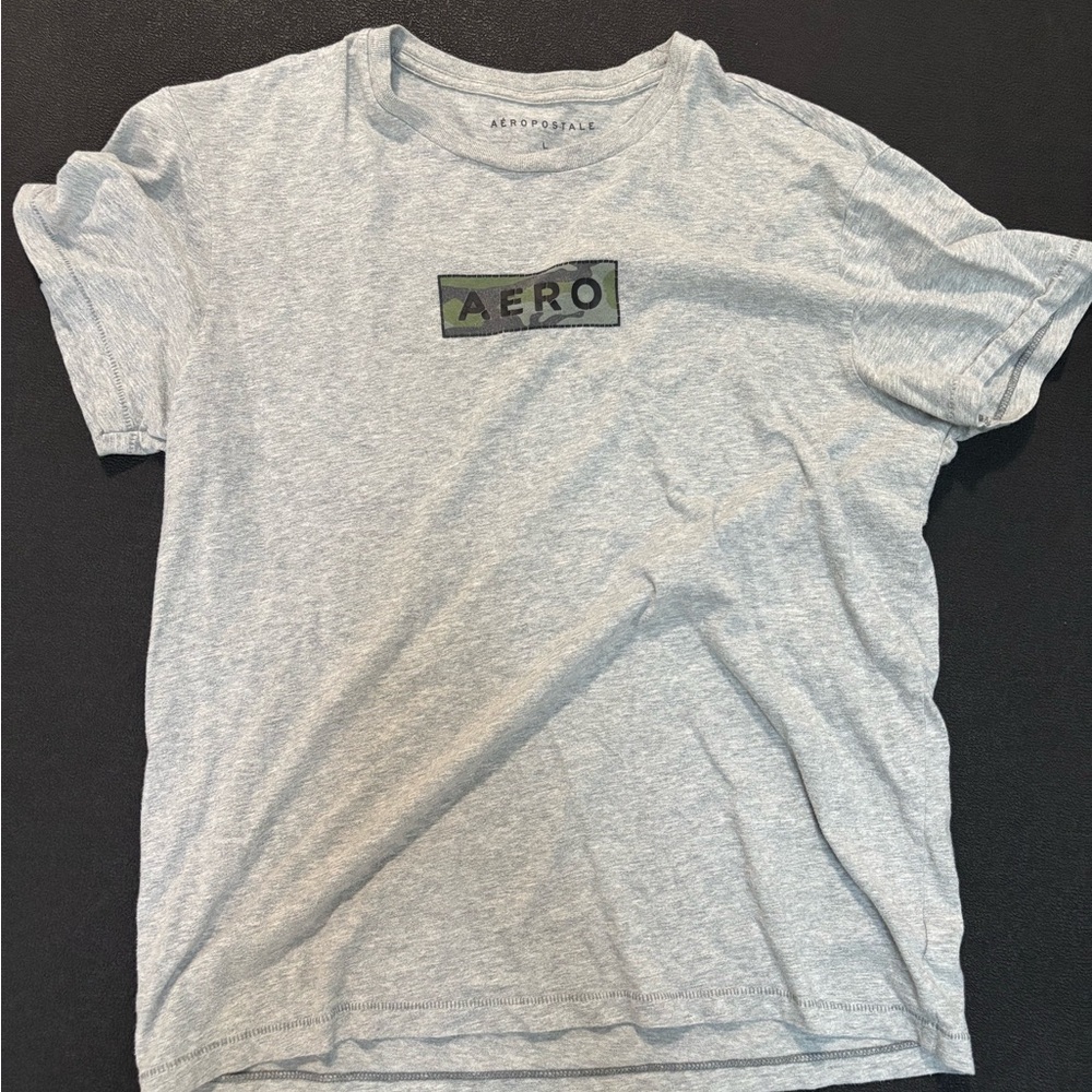 Aeropostale Light Gray Crew Neck Tee